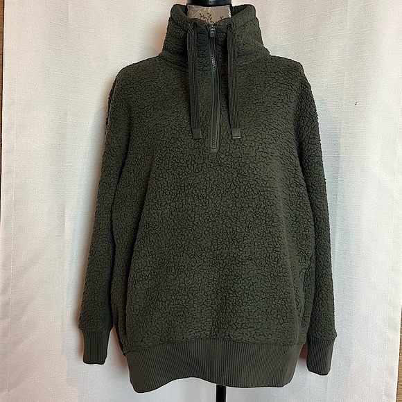Athleta Jackets & Coats Athleta Green Sherpa Jacket In Size Large